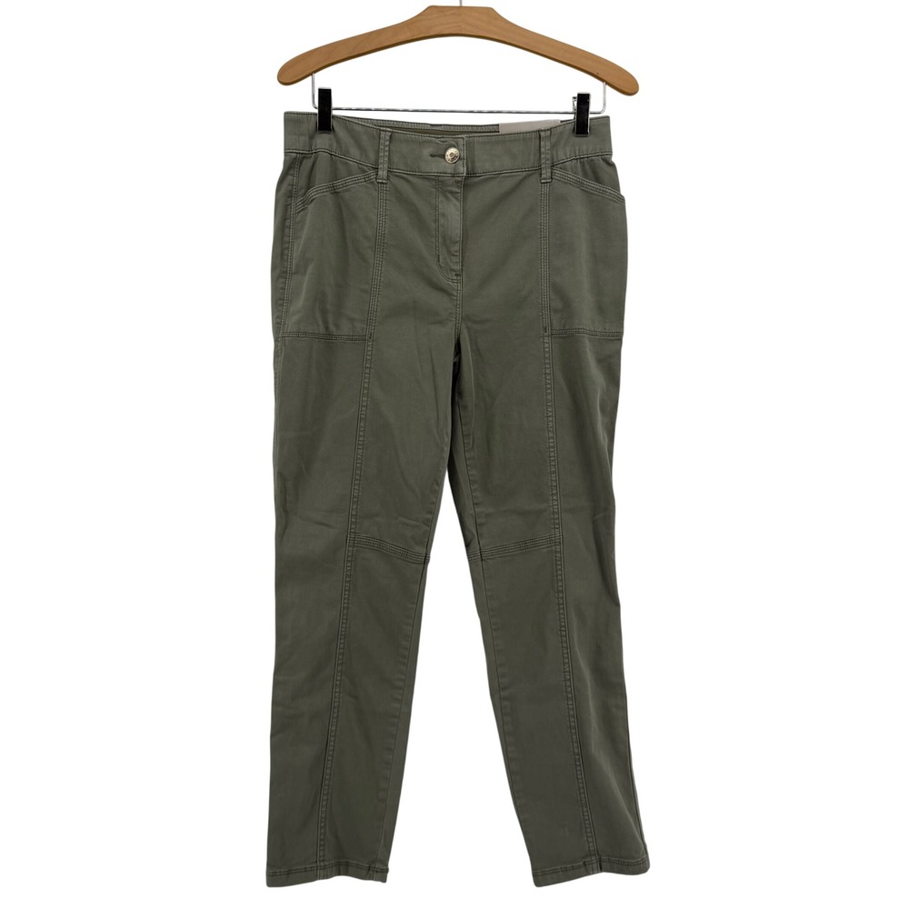 Chico's Secret Stretch Utility Slim Ankle Pants Vetiver Green Women 0.5R 6